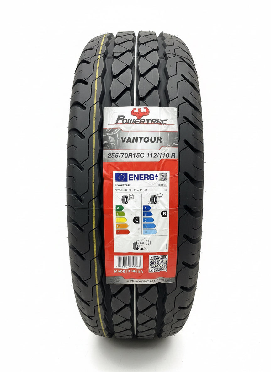 1 X 225 70 15C POWERTRAC COMMERCIAL VAN 225/70R15C 112/110R C B LABEL 2257015C